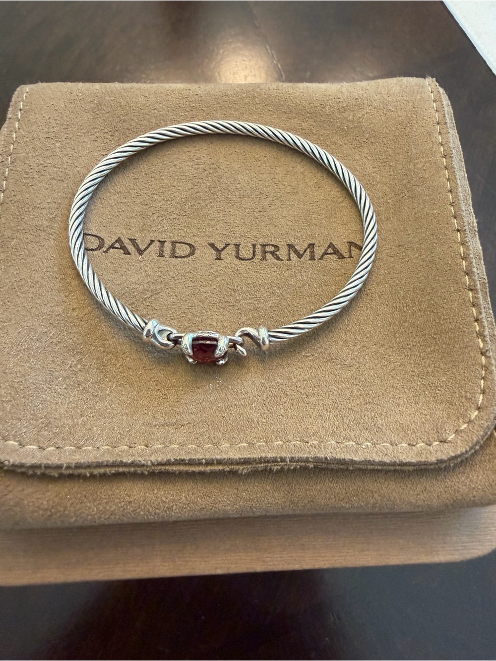 David Yurman Rhodolite Garnet Cable Bracelet in Pink and Silver - Picture 4 of 8